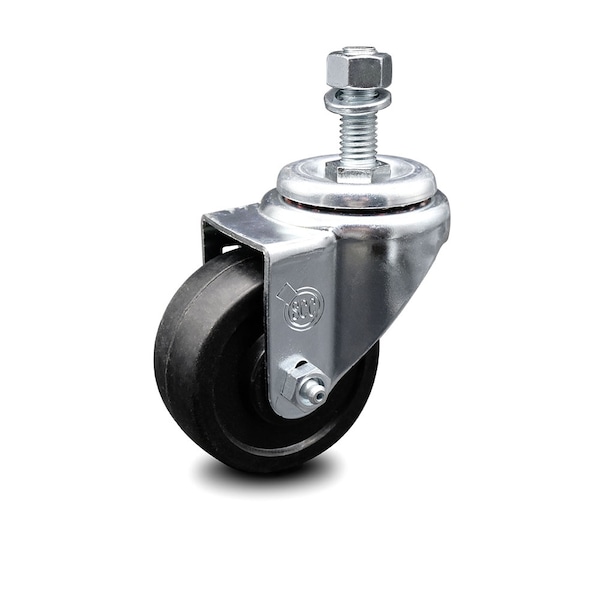 Service Caster 3.5 Inch Soft Rubber Wheel Swivel 12mm Threaded Stem Caster SCC-TS20S3514-SRS-M1215 - main